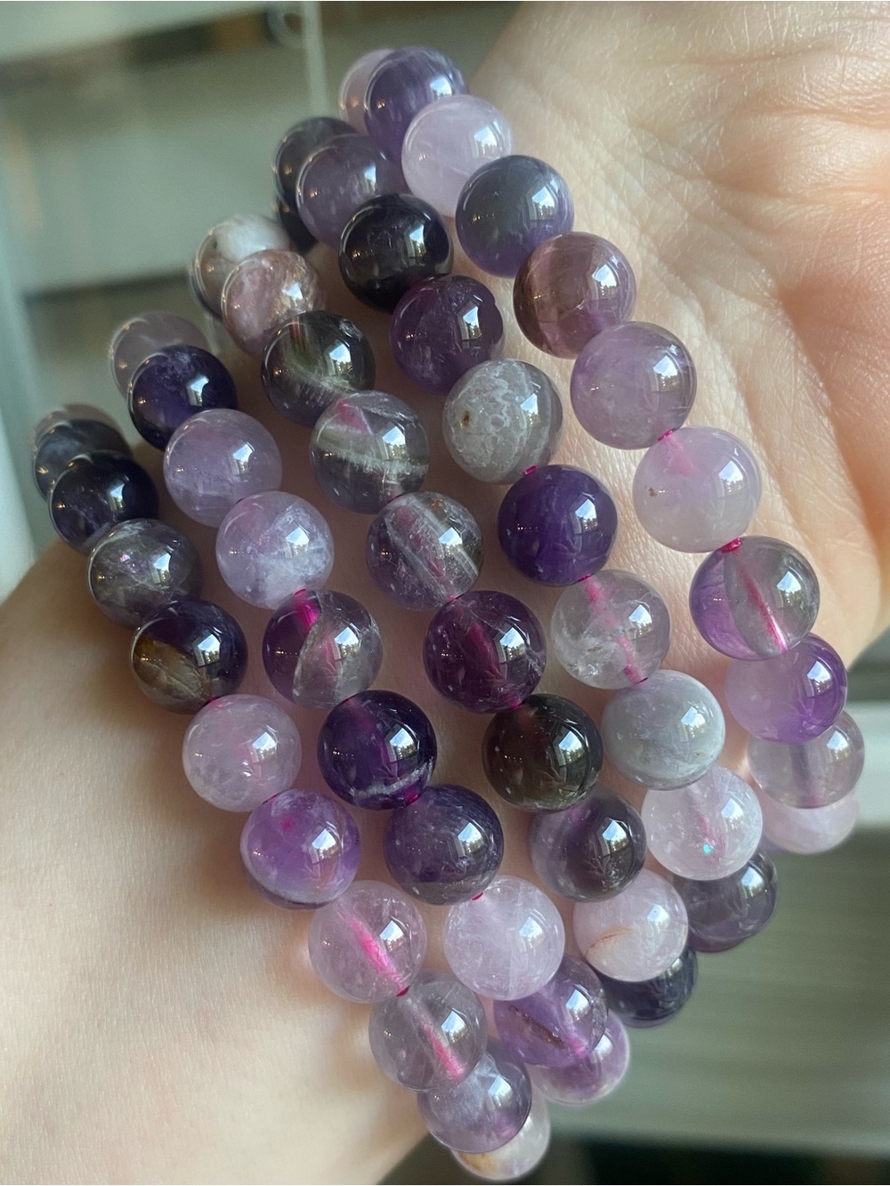 💜✨ 8mm Aura Amethyst Crystal Bracelets ✨💜